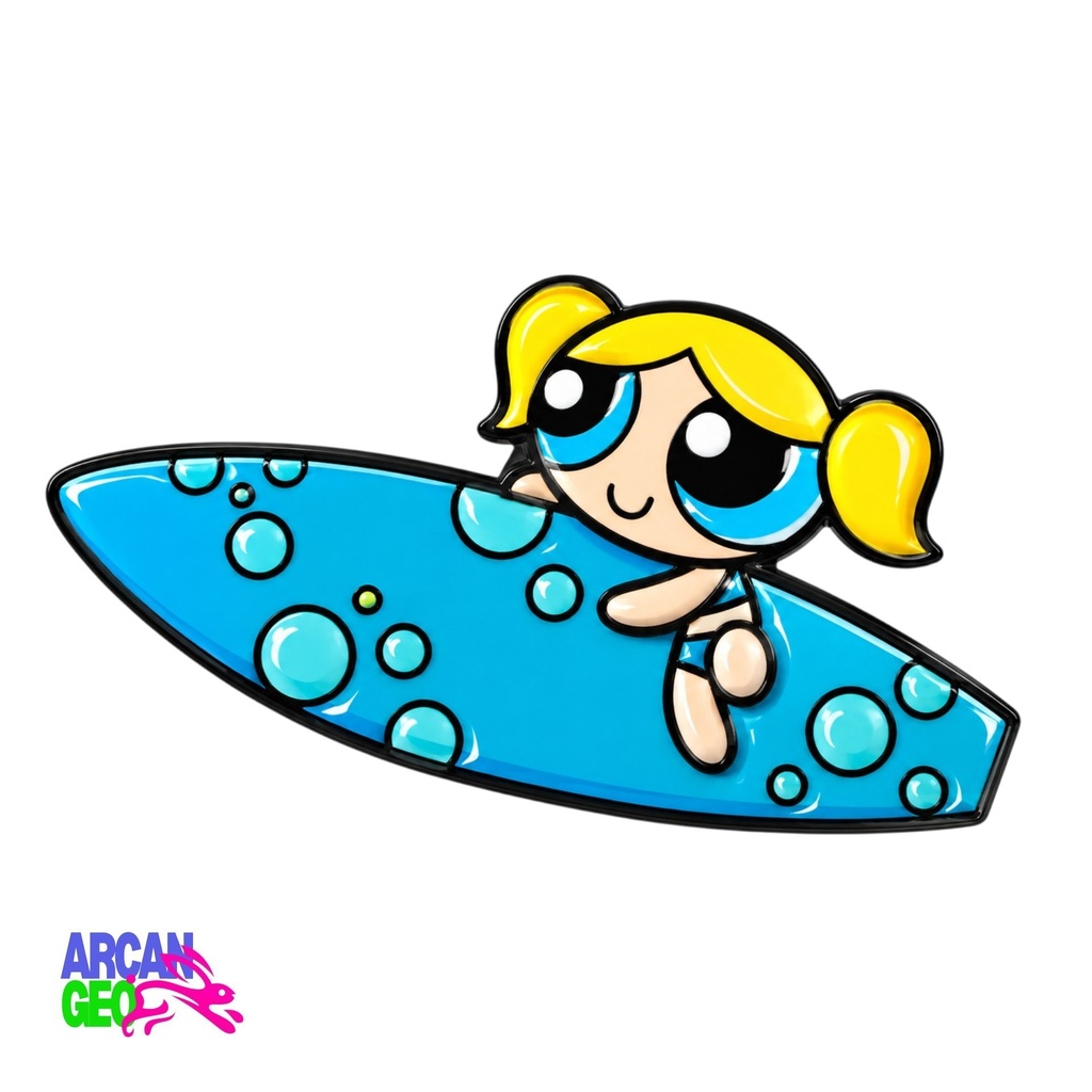 Pin Burbuja Surfing Bubbles.